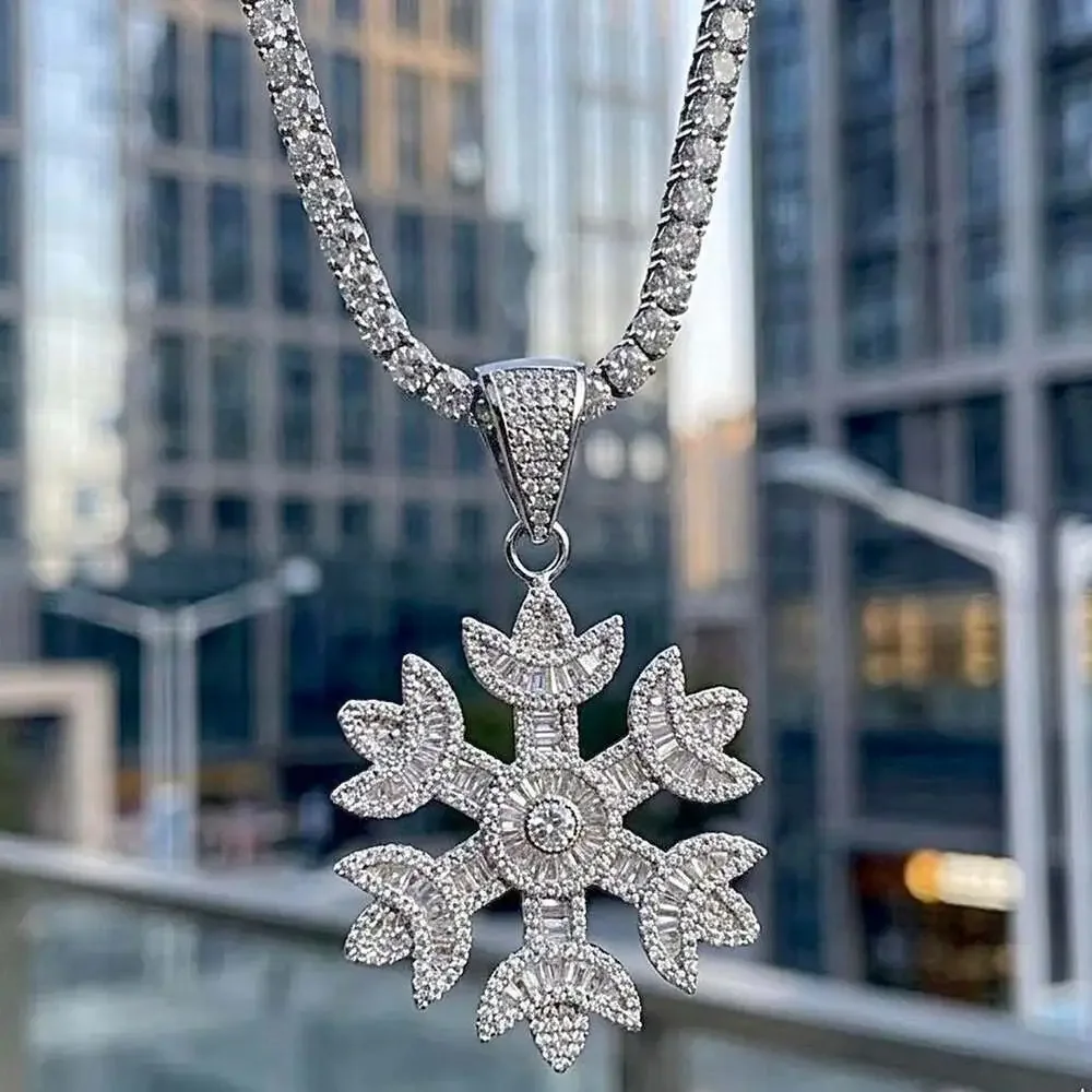 Iced Out Snowflake Pendant Necklace 2 A 54